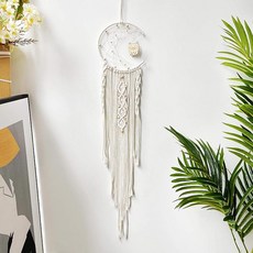 진수앤영 벽장식 행운 부엉이 마크라메 드림캐쳐 월행잉, 크림 베이지(Cream Beige)