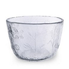 SL 스핀 꽃과나비 유리 빙수볼 800ml 과일화채 그릇, 단품, 1개