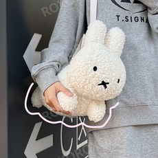 미피 Miffy 인형가방 패션 숄더백 여성용 토끼 백 미니 메신저백 블랙 화이트