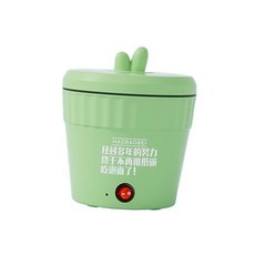 다기능 전기 쿠커 논스틱 가열 팬 휴대용 수프 찜기 볶음밥 라면 수프 죽 1.6L 요리 냄비, 03 green, 1개