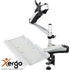 참좋은상회 EMK5536 키보드암 키보드 일체형 콤보암 LCD LED 모니터암 모니터 거치대 스탠드 책상용 탁상용 원목모니터받침대, 단일 색상