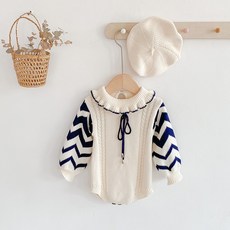 마르시아 줄무늬 니트 바디슈트 R2543