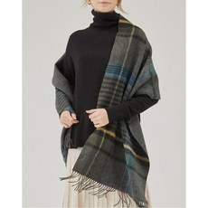 헤지스 여성 19FW 차콜그레이 체크 울캐시미어혼방 머플러 HSMU9D002CG