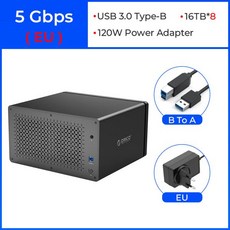 ORICO NS800 8 베이 하드 드라이브 인클로저 C타입 USB3.1 도구 필요 없는 알루미늄 지지대 2.5 SATA SSD, 04 NS800 Type B EU, 한개옵션1