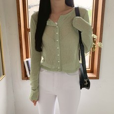 시크블랙 디보느 린넨 크롭 시스루 가디건 여름가디건 여름니트 여성가디건 데일리룩 캐주얼룩 꾸안꾸 여름긴팔가디건 긴팔가디건-CD1522K16
