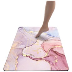 大理石北歐輕奢硅藻泥地墊, 簡約輕奢ins風, 40x60cm, 50x80cm, 80 x 50cm, 粉黛色, 1個