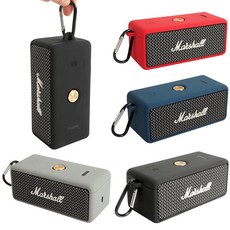 Marshall 마샬 Emberton 엠버튼 스피커 실리콘 소프트 케이스 커버 + 카라비너, 레드, 실리콘케이스