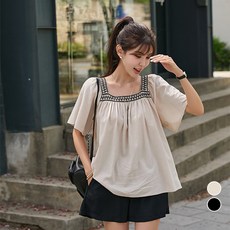 [나크21] (55~88) 스퀘어넥 셔링 블라우스 NK42-T-19