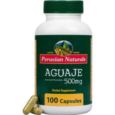 Peruvian Naturals Aguaje 500mg - 페루산 모리쉬 야자 과일 파우더 100캡슐 (브라질 부리티), 100 Count (Pack of 1), 1개, 100정