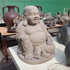 행운갤러리 포대화상45cm 붓다 달마 조형물 인테리어소품 석재조각상 웃는 부처님 포토존 공원조성
