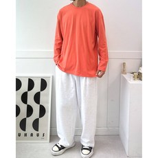 딥스토어 데일리 빅사이즈 라운드 오버핏 20수 면 코튼 티셔츠 트임 (15컬러)