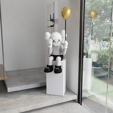 KAWS 카우스 피규어 에디션 스태츄 그림 액자 아트토이 그물 붉은 빛 럭셔리 폭력적인, 착석 풍선장식 130cm-레드