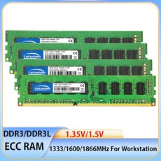 컴퓨터부품 Memoria RAM DDR3 DDR3L 8GB 16GB 32GB 1333 1600 1866MHz 워크 스테이션 메모리 240Pin ECC UDIMM PC3-14900E, 16 4Pcs 8GB 1333 1.5V