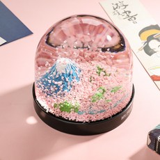 벚꽃스노우볼 일본식 후지산 수정 구슬 벚꽃 눈송이, 후지산 수정구