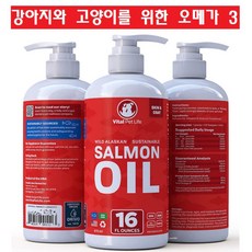 Vital Pet Life 강아지 고양이 알라스카 연어오일 오메가3 관절 피부 모발 건강 473ml, 1개 - 카이쿠라아이슬란딕오메가3