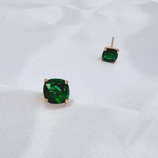 [무료배송/보증] 만다린펌킨 지르콘 알러지방지 미니 작은 귀걸이 아담 스왈 볼 이어링 기본 그린 7mm