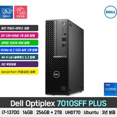 [당일발송] DELL 옵티플렉스 7010SFF PLUS i7-13700 /16GB/NVME 256GB/HDD 2TB/Wi-Fi6/시리얼/Ubunt(Free-Dos)/3년보증, 16GB