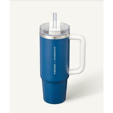 [한국 정품] 스타벅스 SS 블루 켄처 핸들 텀블러 887ml 30oz 대용량 핸들 텀블러. Starbucks Blue SS Tumbler 887ml. 1개, 스타벅스 선물박스 포장