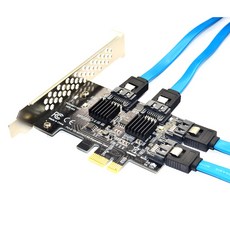 4 포트 sata 3.0 pcie 확장 카드 pci express pci e sata 어댑터 pc 용 방열판이있는 pci e sata 3 변환기 ipfs ssd hdd|추가 카드, 1개, 단일, 단일