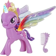 My Little Pony 장난감 무지개 날개 트와일라잇 스파클 보라색 포니 피규어 조명과 움직이는 날개 포함, 한개옵션0
