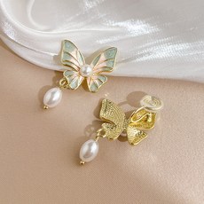 진주나비 모기향 쟁반 귀걸이 여자 도파민 컬러 소청신 무귀 귀걸이 독특한 디자인감 귀장식