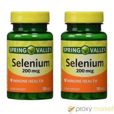 [해외직구]스프링밸리 셀레늄 200mcg 100정 2팩/ Spring Valley Selenium, [해외직구]스프링밸리 셀레늄 200mcg 100정 2팩, 2개