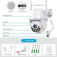 스마트 모션 카메라 듀얼 렌즈 야외 자동 야간 알람 기능, UK Plug, 1개