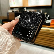 럭셔리 스파클링 다이아몬드 라인스톤 휴대폰 케이스 삼성 갤럭시 Z 플립 6 5 4 3 5G 용 초박형 충격 방지 보호 소프트 커버, For Z Flip 4, Gray, 1개