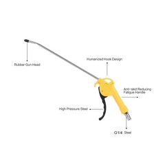 공압 블로우 바람 에어 도구 금속 벤트 튜브 노즐 블루 건 포트, 1.YELLOW, 1개