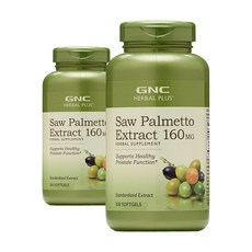 GNC 허브 쏘팔메토 160mg 200정 (소프트젤) Herbal Plus Standardized Saw Palmetto 200sgles -2개 SET, 1세트, 400정