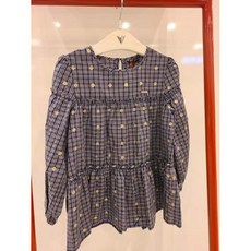 [현대백화점]게스키즈 (G06KAB010 N1K) 도트체크롱블라우스