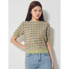 에잇세컨즈 블루 멀티 배색 체크 니트 (320851EY8P)