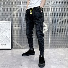 남자진청바지 남자드청바지 남자컷팅데님 남자무파진코디 겨울 가을 스키니진 쾌자만들기재료 손 인싸템 같은스타일 배기 팬츠 사회