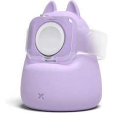 애플워치 시리즈 49/45/44/42/41/40/38mm 아이워치 울트라2/울트라/9/8/SE2/7/6/SE5/4/3/2/1 귀여운 귀 실리콘 충전 독 거치대 야간 스탠드 모드와, Purple