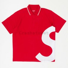 105379 슈프림 SS19 S 로고 Polo tee box hat 로고 camp sweatshirt cap 레드