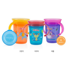 누비 유아용 티칭컵 240ml 10410, 아쿠아, 2개
