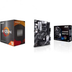 AMD Ryzen 95900X 12코어 24스레드 잠금 해제 데스크톱 프로세서, Processor + Prime B550-PLUS Mo - 라이젠95900x