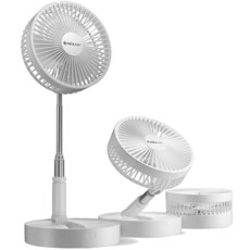 NEXAIR 프리미엄 접이식 팬 높이 조절 4가지 속도 휴대용 35.6cm14 100.3cm39 가정 사무실용 충전식 침실용 조용한 바닥 선풍기 여행용 배터리 작동