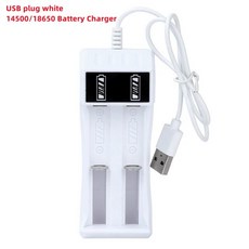 USB 독립 충전 휴대용 전자 18650 18500 16340 14500 26650 배터리 충전기 4.2V 리튬 이온, [04] 2 Slots USB white, [04] 2 Slots USB white