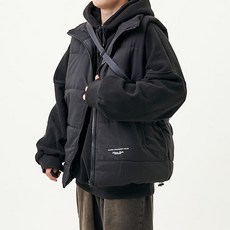 블랙101 남성 솔트맨 베이직 오버핏 패딩조끼 B239MF05372