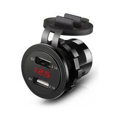 듀얼 USB 자동차 충전기 소켓 콘센트 12V-24V 담배 라이터 보트 해양 RV 오토바이, [02] blue, 02 blue