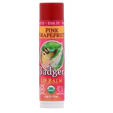 Badger Company 배저 컴퍼니 유기농 립밤 핑크 자몽 .15oz 4.2 g, 1세트, .