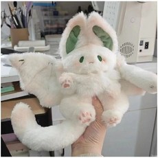 다이진인형 뽀바투 애착인형고양이곰마법의 정신 토끼 플러시 장난감 귀여운 흰색 박쥐 인형 크리에이티브, 01 White_01 30cm, 1개