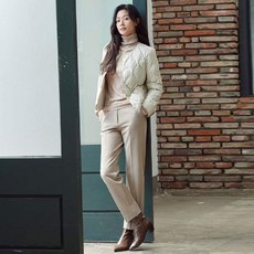 [현대백화점]지오다노 05410908 여 브러시드 T R 슬림핏 슬랙스 410908