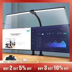 테이블램프 더블 헤드 LED 클립 원격 제어 책상 홈 오피스 조명용 건축가 테이블 5 가지 색상 모드 및 밝기 조절 가능, 1)Double-headed - EU Plug