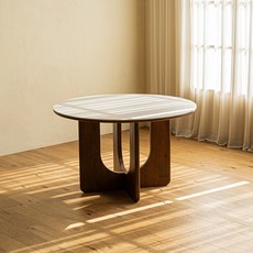 오아르 원목 세라믹 원형 테이블 1200