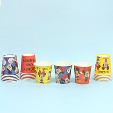 미키 프렌즈 종이컵 100ml 18P 일회용 컵 파티 피크닉 귀여운 캐릭터 물 음료 잔 유아 어린이 소풍, 1개, 단품