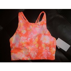 207241 룰루레몬 ENERGY BRA HIGH NECK LONG LINE DUAL SHIBORI GRAPEFRUIT SZ 6