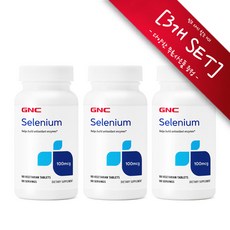 [사은품선택] GNC 셀레늄 200mcg 200정 (캐플렛) GNC Selenium 200mcg 200tabs -3개 SET, 알약보관함(색상랜덤)1개,, 3개
