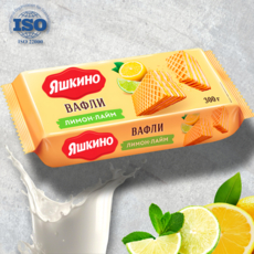 Yashkino вафли с лимоном, лаймом и молоком, 300 г